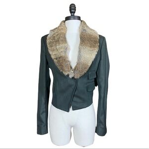 Band of Outsiders fur collar cropped jacket